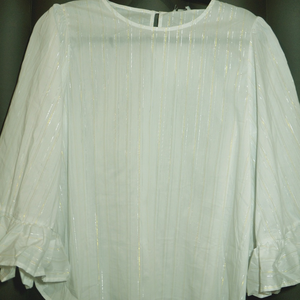 PARAPHRASE white blouse with golden stripes